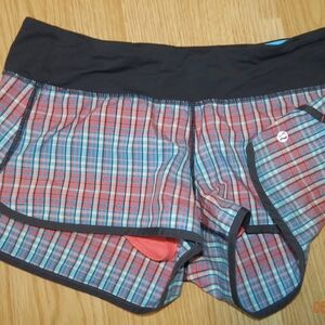 lululemon athletica SPEED Plaid Athletic Shorts - Blue and Red